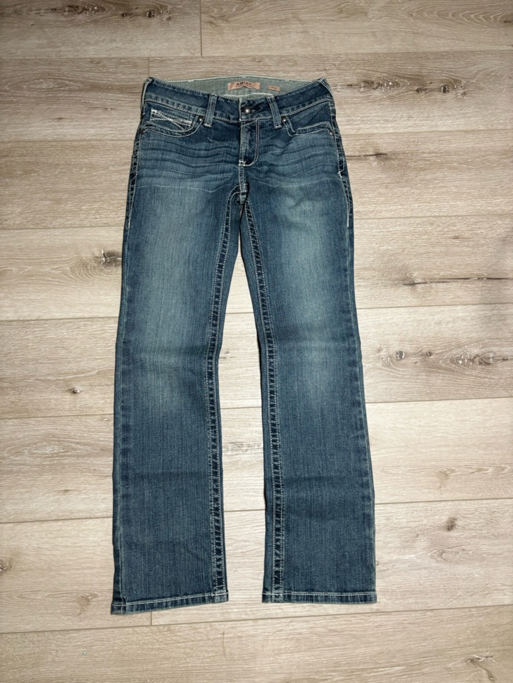 Ariat R.E.A.L mid rise icon straight leg jeans rainstorm size 27S